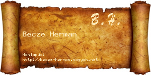 Becze Herman névjegykártya